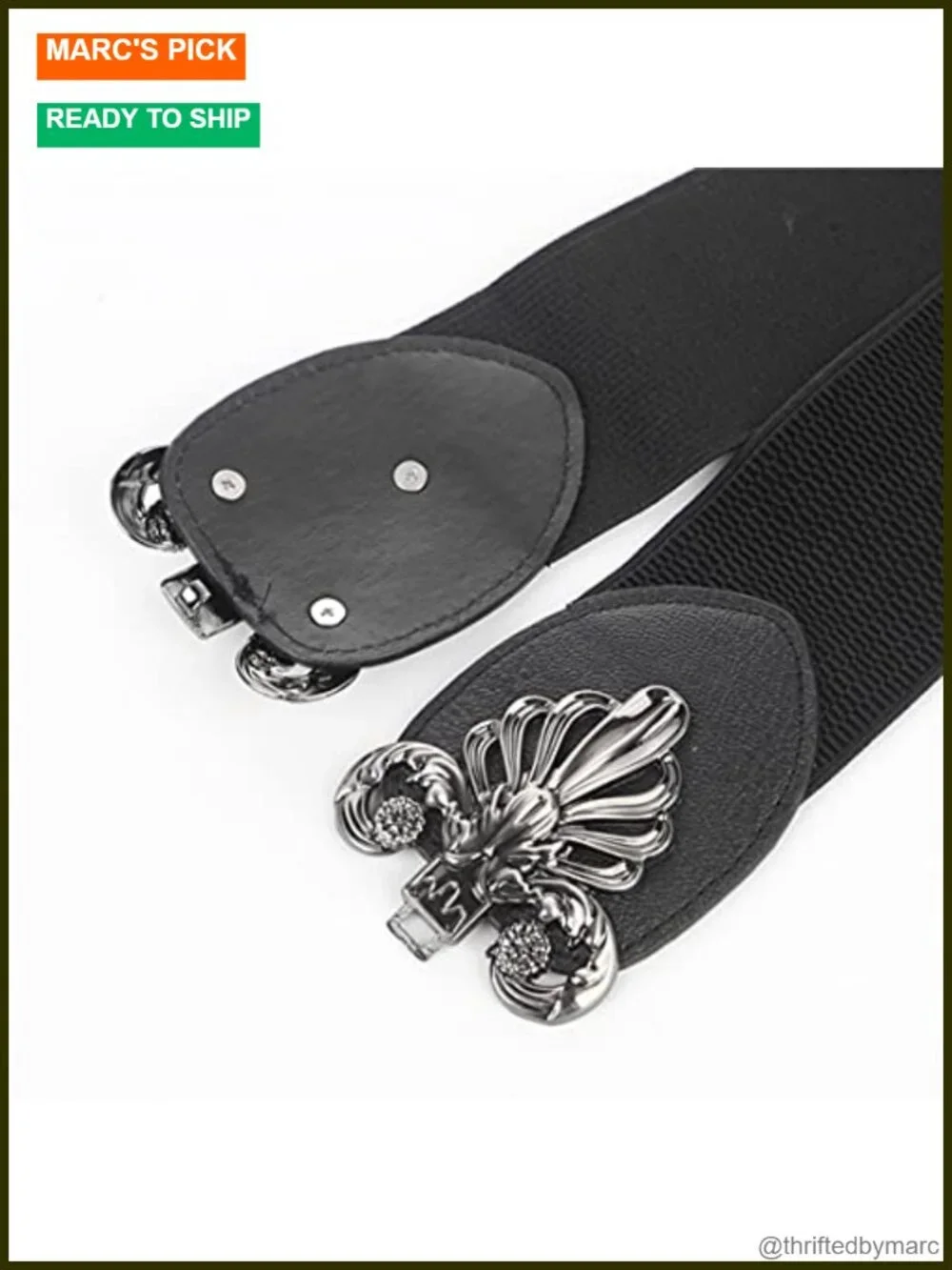 3-Pack Women's Wide Elastic Stretch Waist Belt with Metal Buckle
